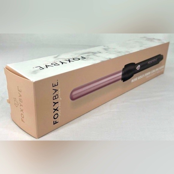 FOXYBAE 25mm LIMITED EDITION Rose Gold & Black Curling Wand Ceramic Tourmaline - Picture 9 of 10